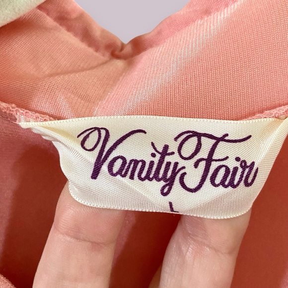 Vanity Fair Vintage Old Hollywood Pink Velour Satin Trim Robe SZ L - Picture 11 of 12